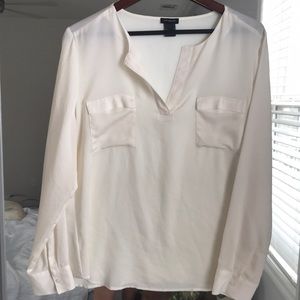 Ann Taylor silky white blouse